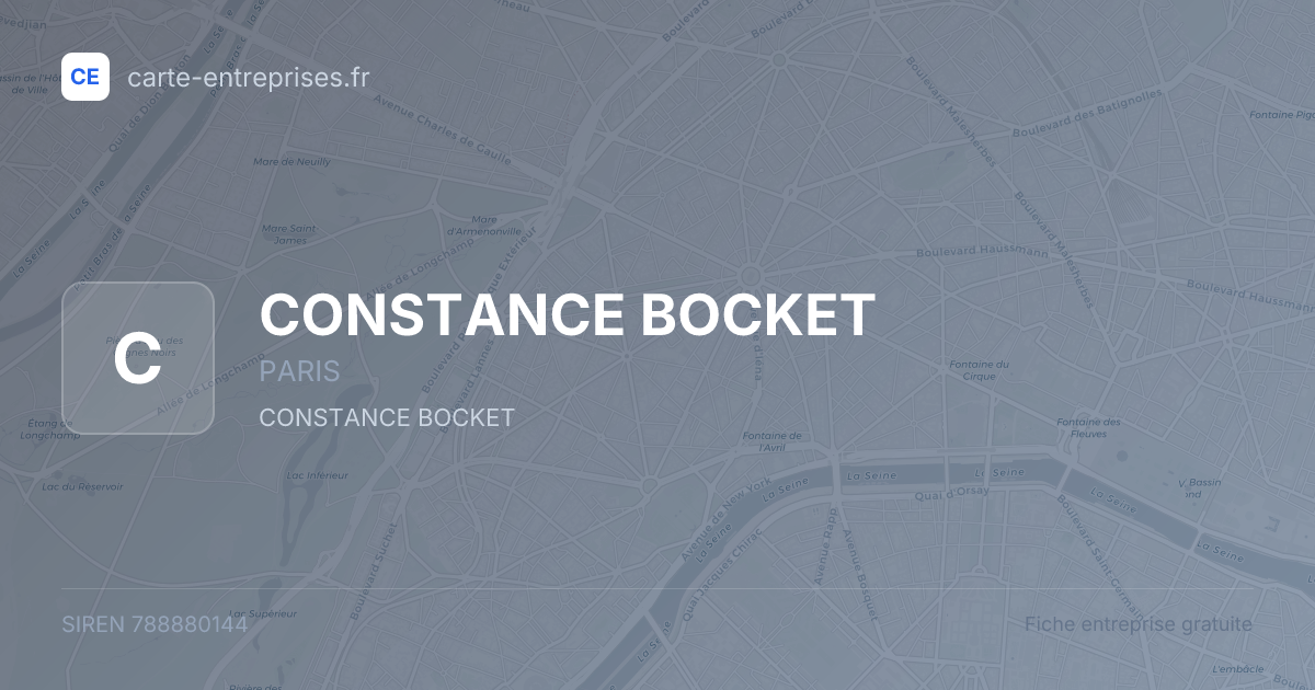 CONSTANCE BOCKET — 788880144 — fiche entreprise