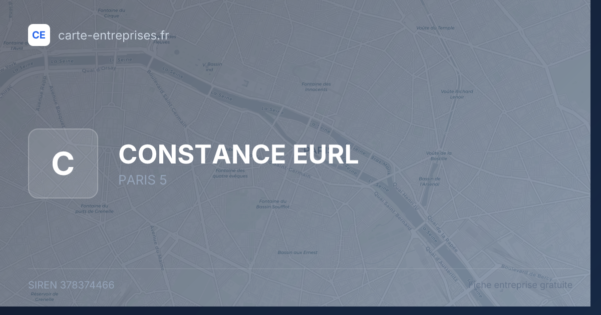CONSTANCE EURL — 378374466 — fiche entreprise