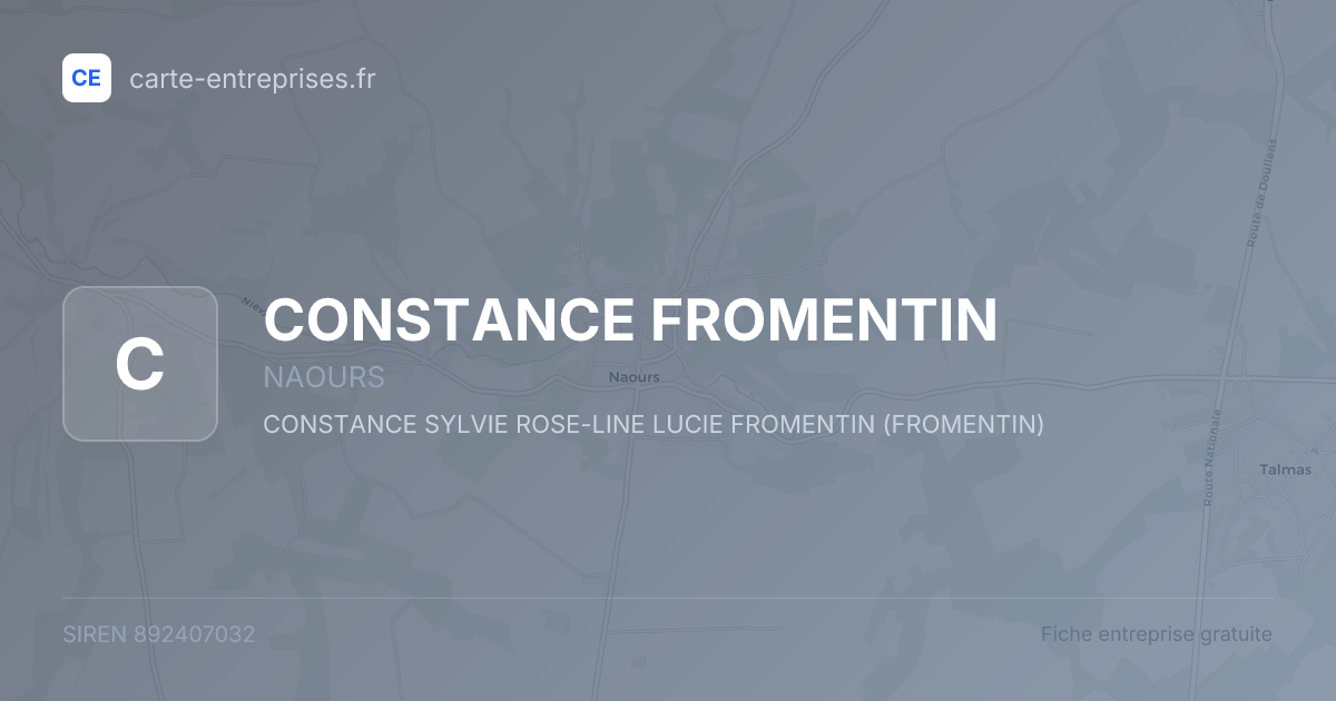 CONSTANCE FROMENTIN — 892407032 — fiche entreprise