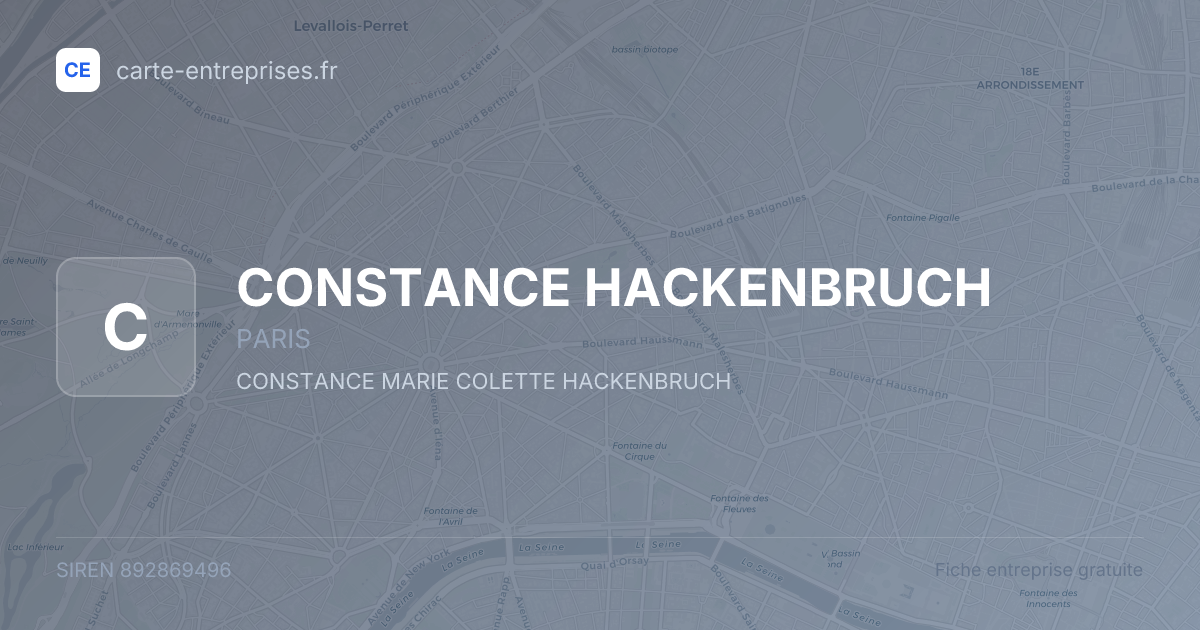 CONSTANCE HACKENBRUCH — 892869496 — fiche entreprise