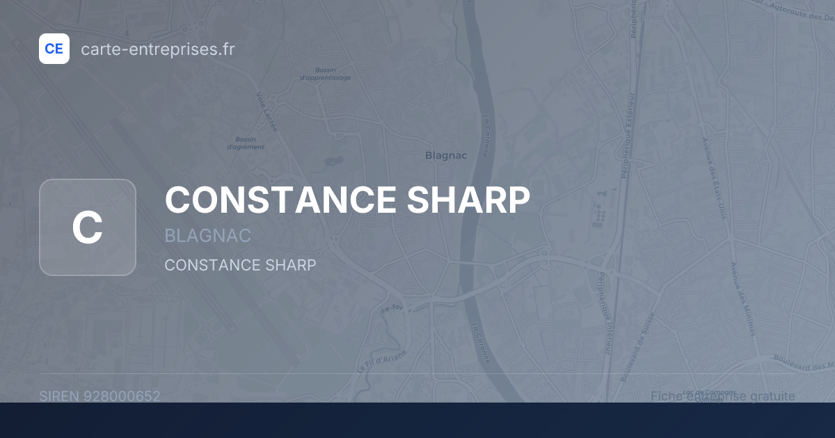 CONSTANCE SHARP — 928000652 — fiche entreprise