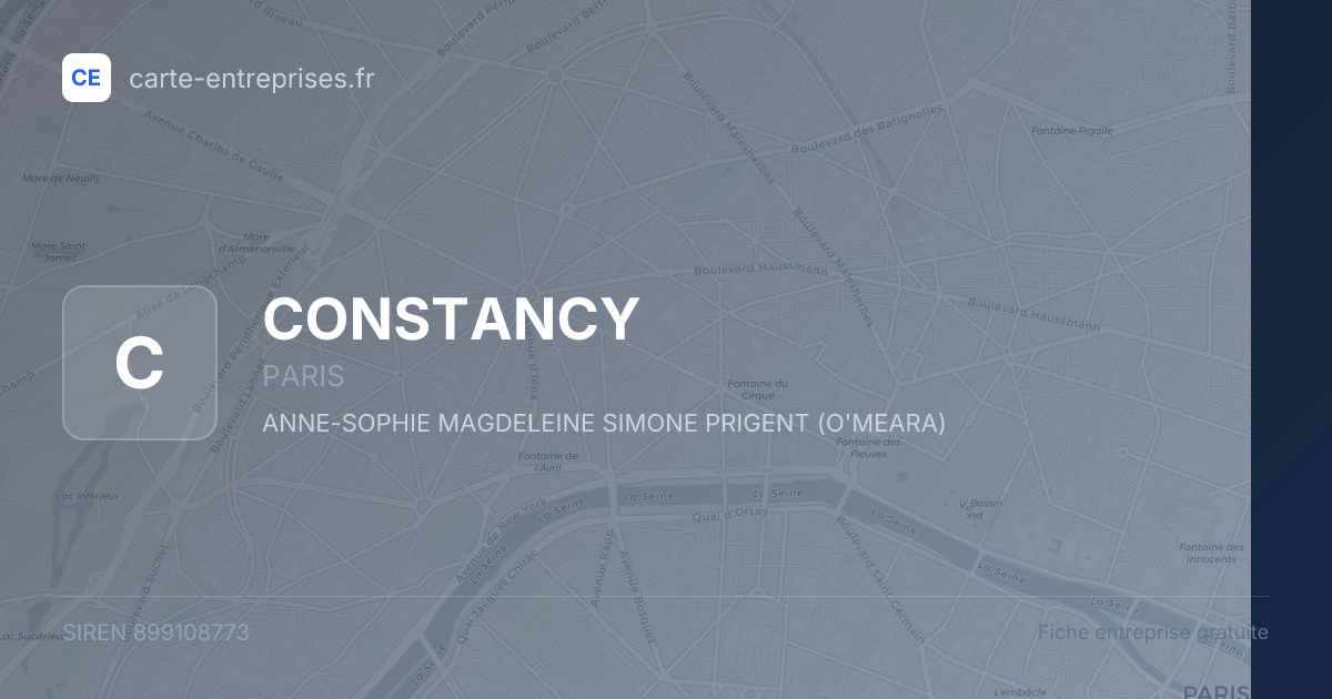 CONSTANCY — 899108773 — fiche entreprise