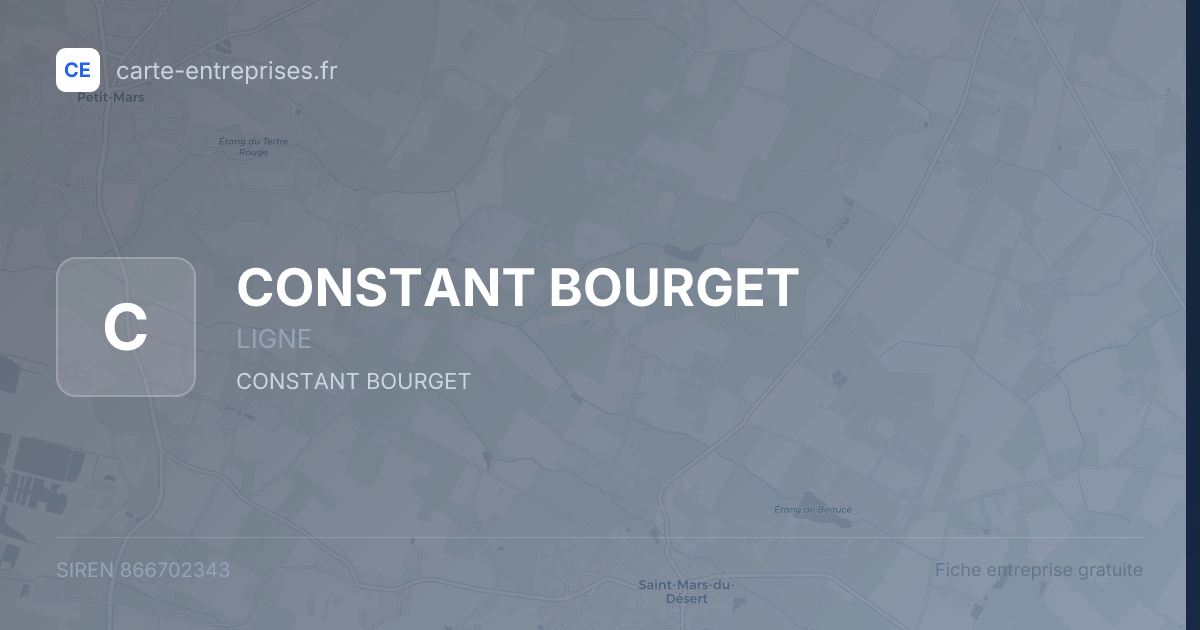 CONSTANT BOURGET — 866702343 — fiche entreprise