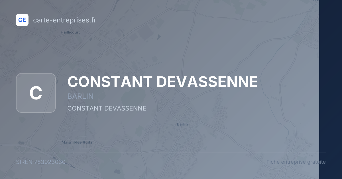 CONSTANT DEVASSENNE — 783923030 — fiche entreprise