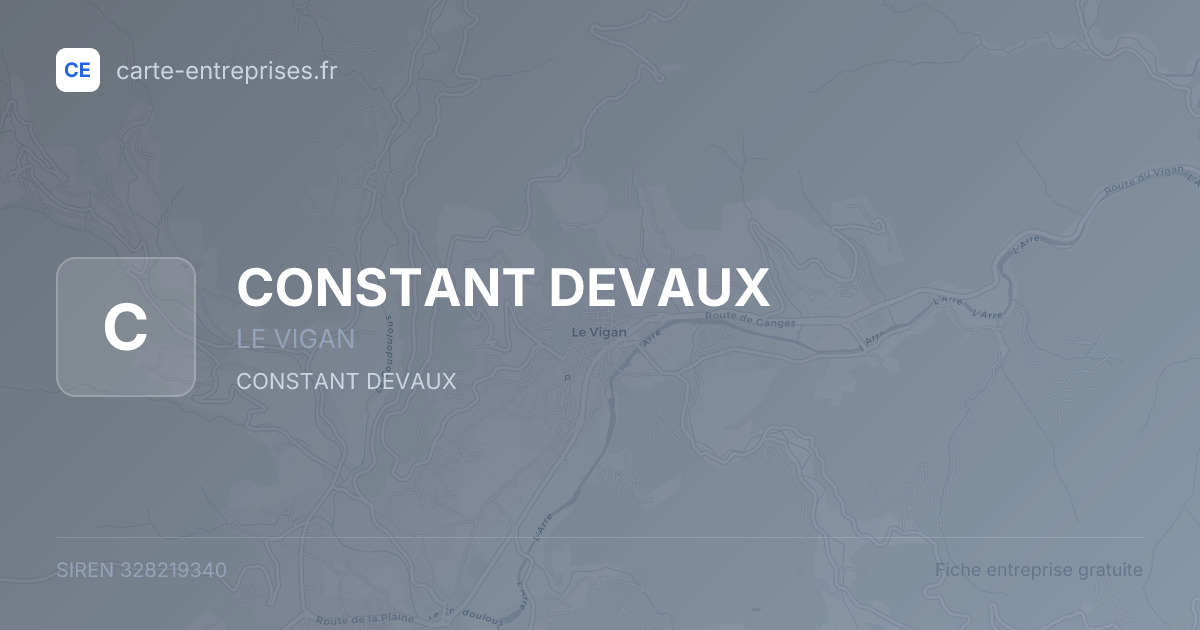 CONSTANT DEVAUX — 328219340 — fiche entreprise