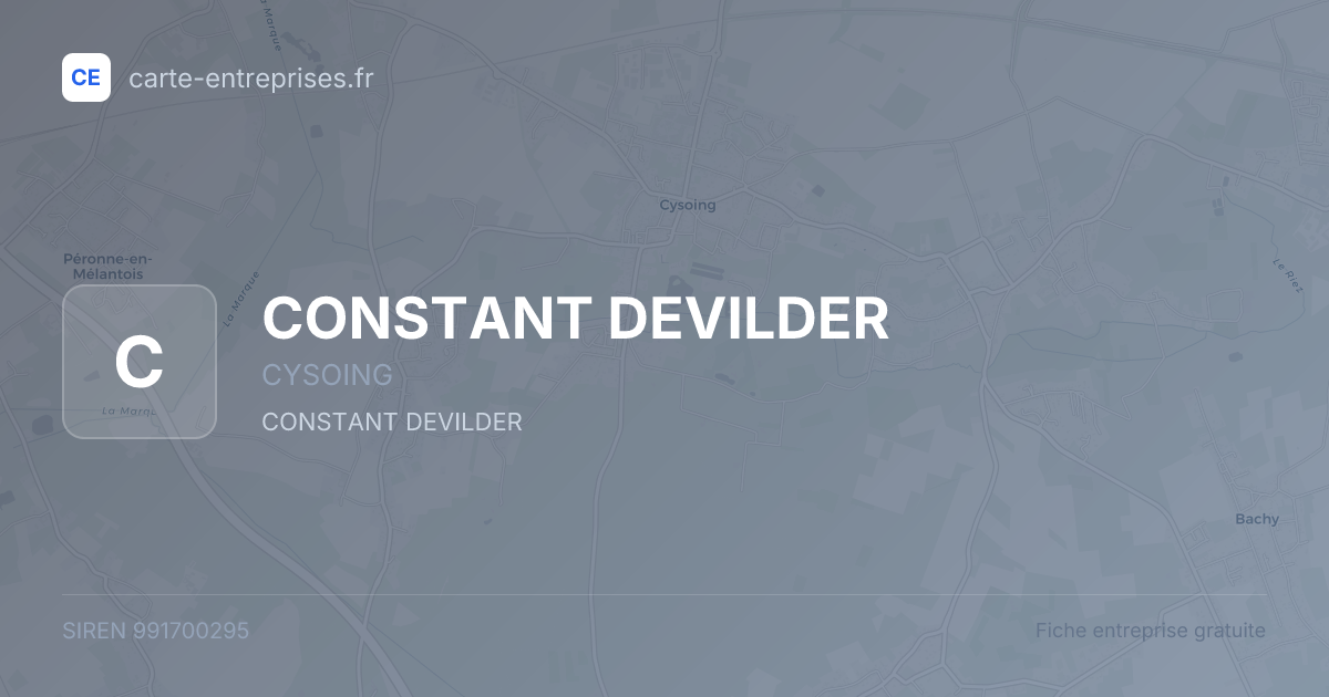 CONSTANT DEVILDER — 991700295 — fiche entreprise