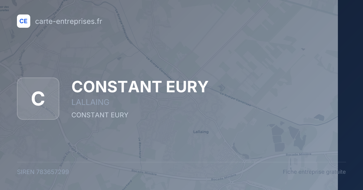 CONSTANT EURY — 783657299 — fiche entreprise