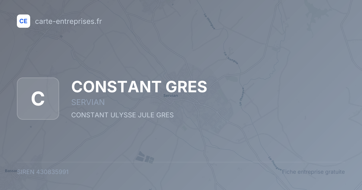 CONSTANT GRES — 430835991 — fiche entreprise