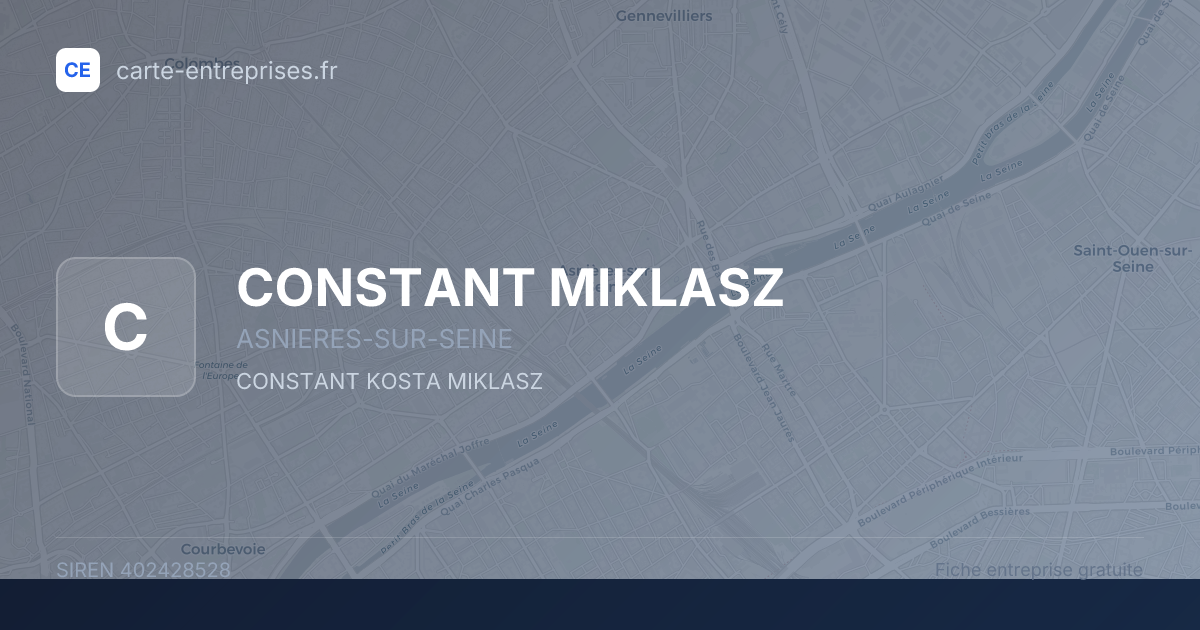 CONSTANT MIKLASZ — 402428528 — fiche entreprise
