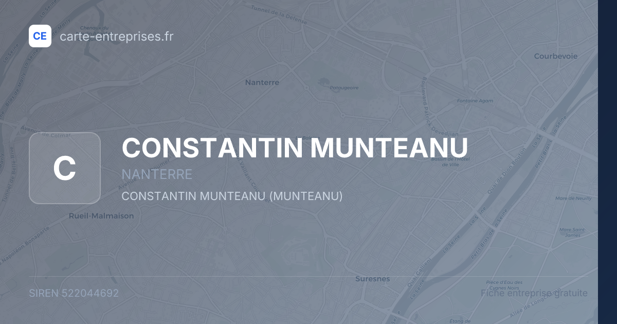 CONSTANTIN MUNTEANU — 522044692 — fiche entreprise