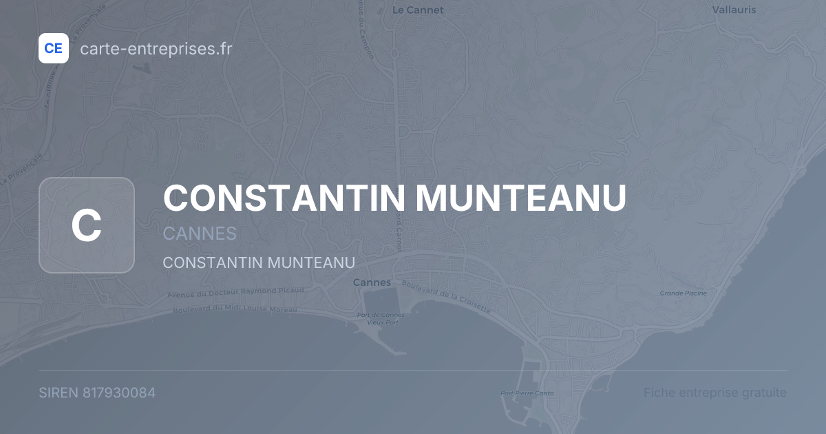 CONSTANTIN MUNTEANU — 817930084 — fiche entreprise