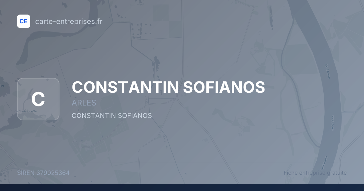 CONSTANTIN SOFIANOS — 379025364 — fiche entreprise