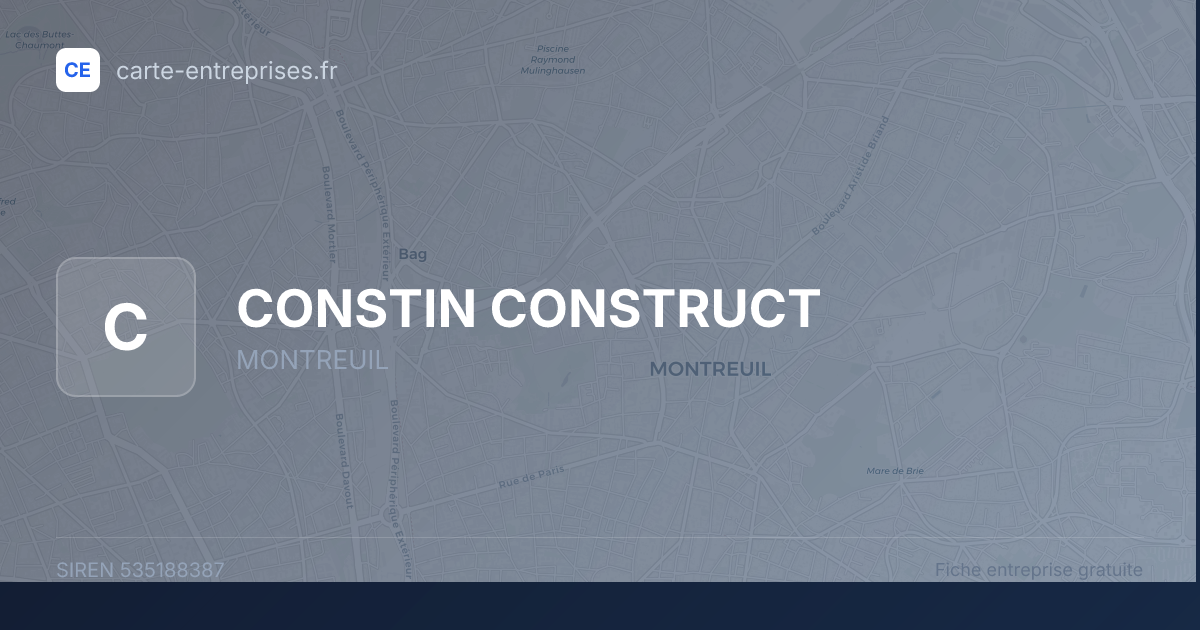 CONSTIN CONSTRUCT — 535188387 — fiche entreprise