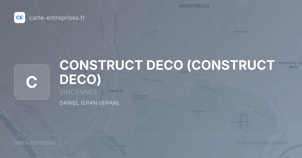 CONSTRUCT DECO — 529192841 — fiche entreprise