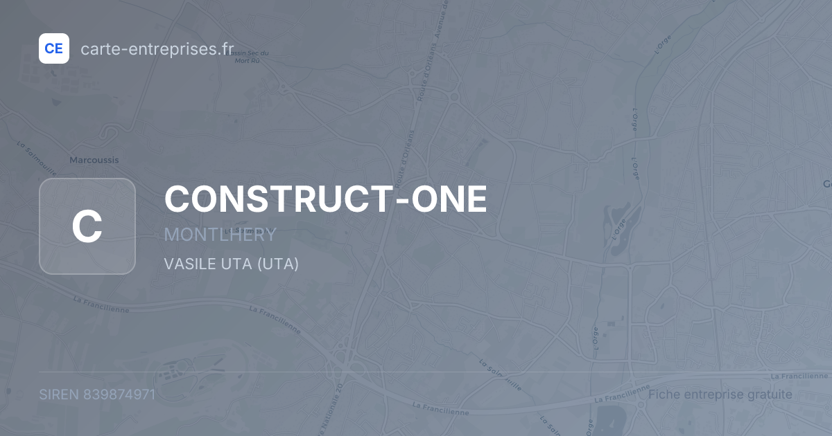 CONSTRUCT-ONE — 839874971 — fiche entreprise