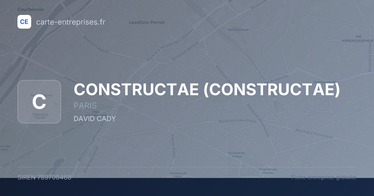 CONSTRUCTAE — 789708468 — fiche entreprise