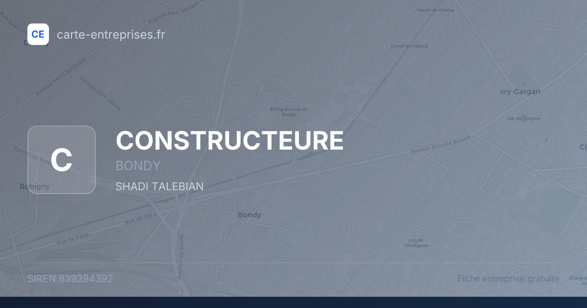 CONSTRUCTEURE — 839394392 — fiche entreprise