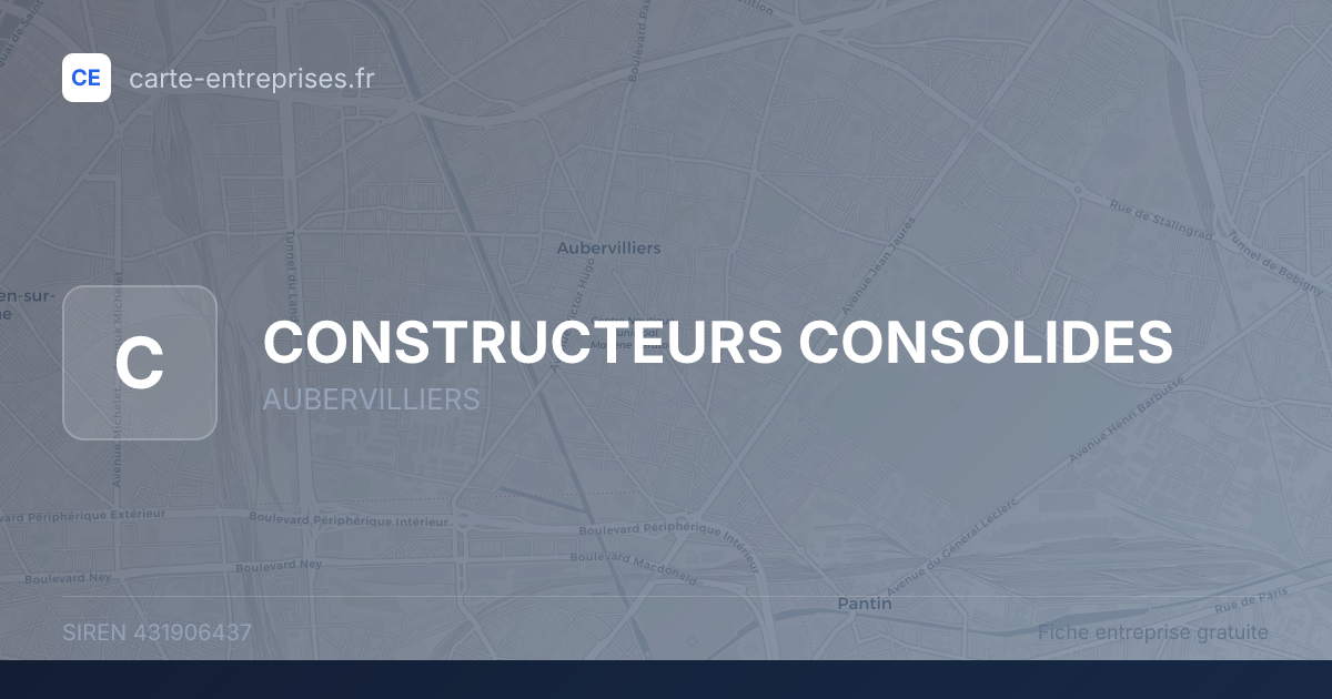 CONSTRUCTEURS CONSOLIDES — 431906437 — fiche entreprise