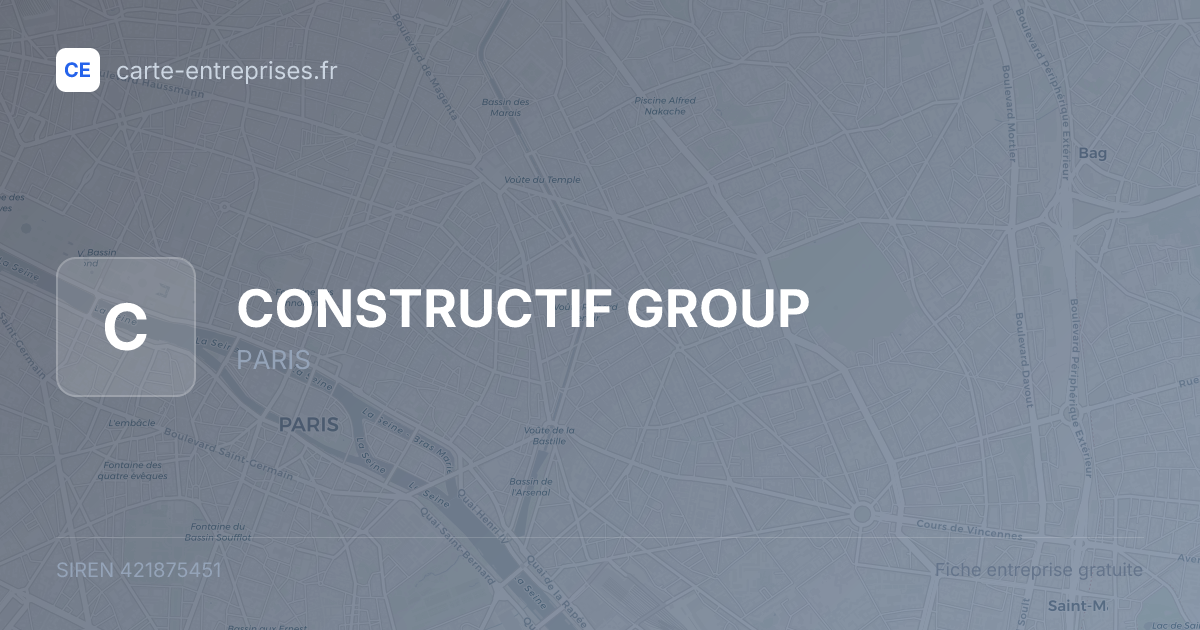 CONSTRUCTIF GROUP — 421875451 — fiche entreprise