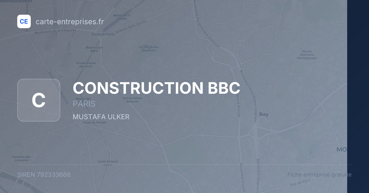 CONSTRUCTION BBC — 792333668 — fiche entreprise