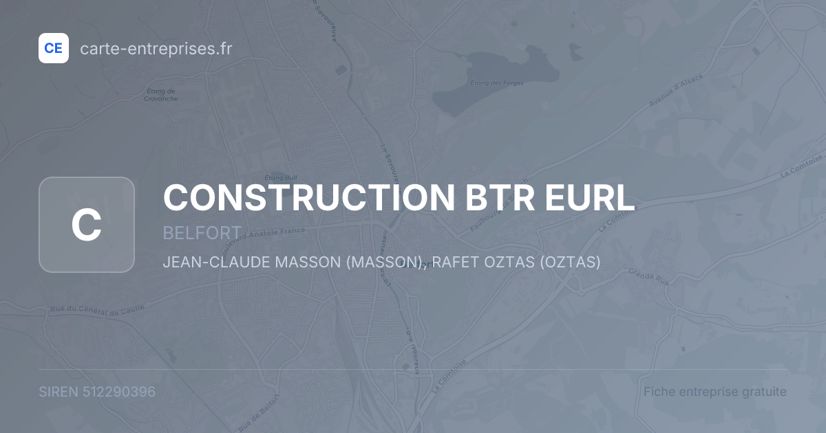 CONSTRUCTION BTR EURL — 512290396 — fiche entreprise