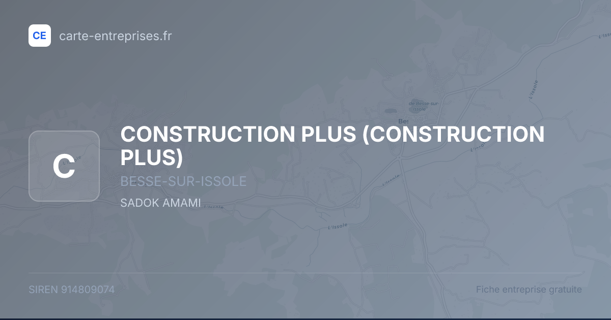 CONSTRUCTION PLUS — 914809074 — fiche entreprise