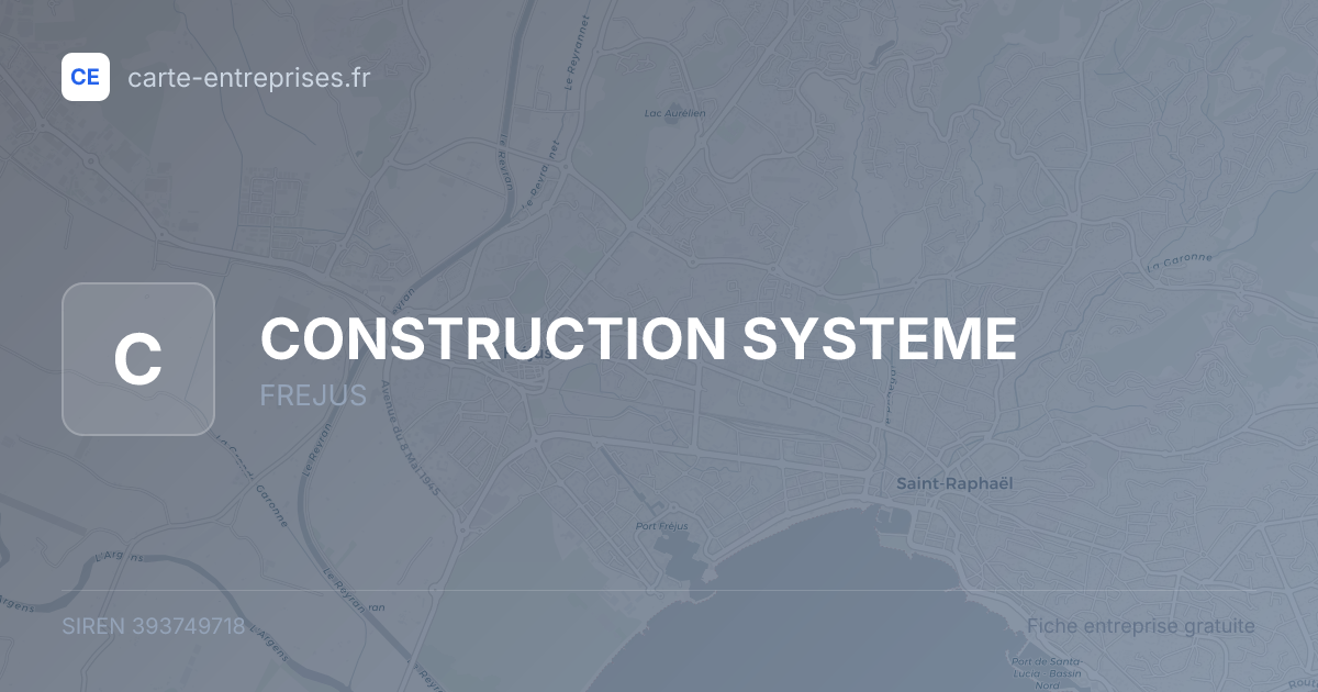 CONSTRUCTION SYSTEME — 393749718 — fiche entreprise