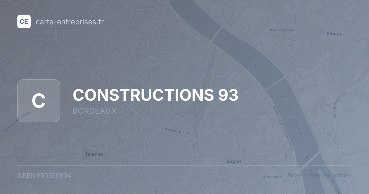 CONSTRUCTIONS 93 — 950360834 — fiche entreprise