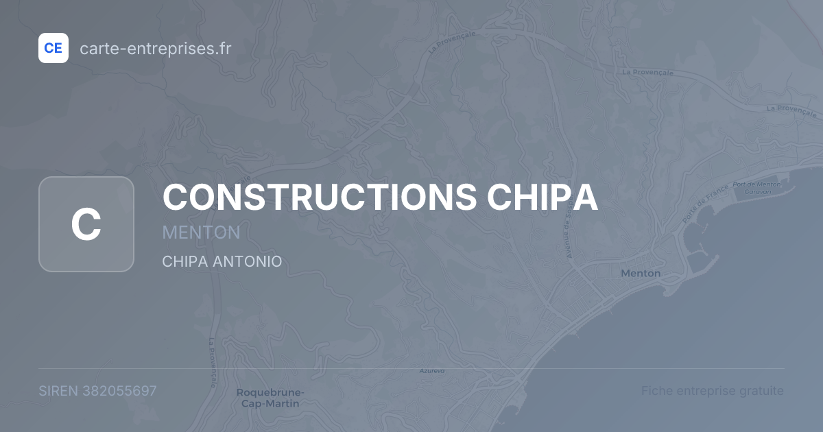 CONSTRUCTIONS CHIPA — 382055697 — fiche entreprise