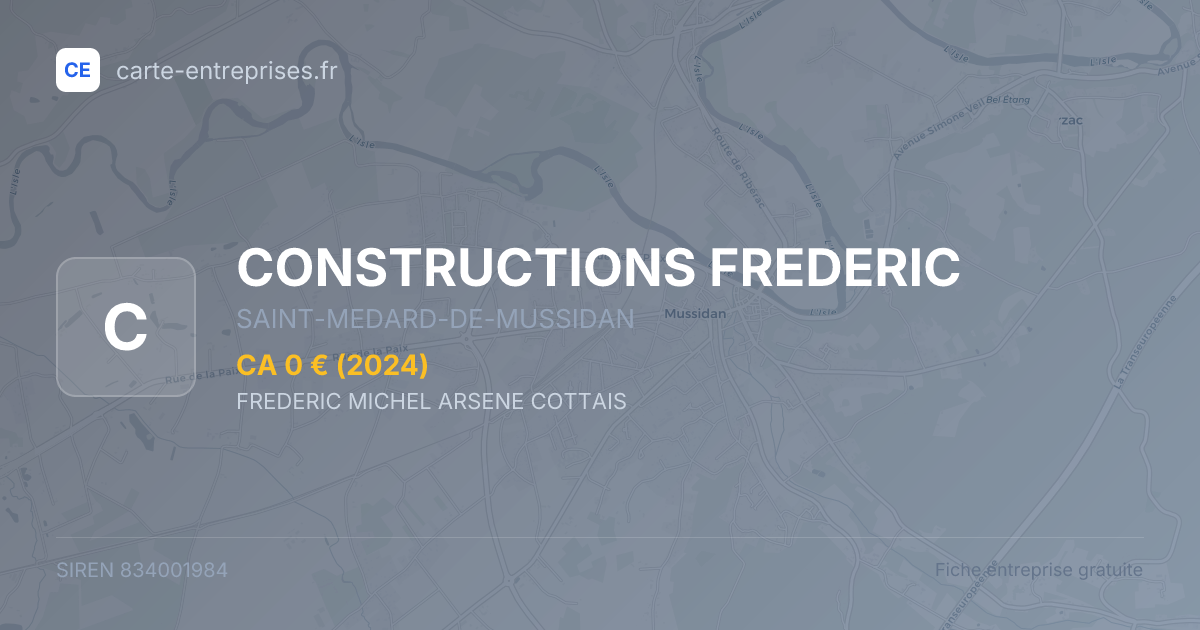 CONSTRUCTIONS FREDERIC — 834001984 — fiche entreprise