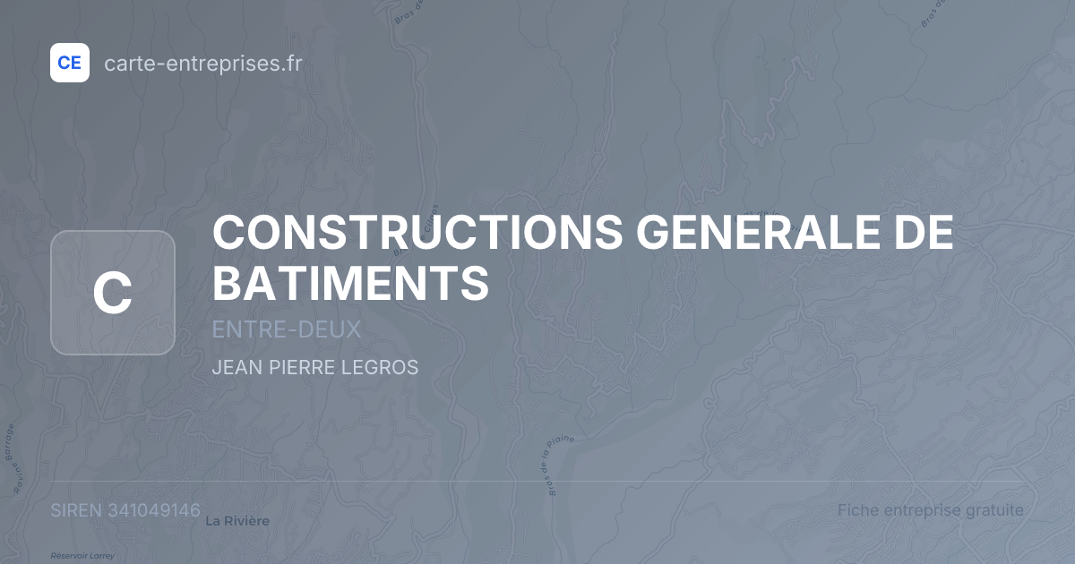 CONSTRUCTIONS GENERALE DE BATIMENTS — 341049146 — fiche entreprise
