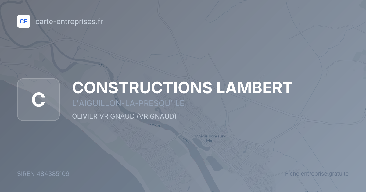 CONSTRUCTIONS LAMBERT — 484385109 — fiche entreprise