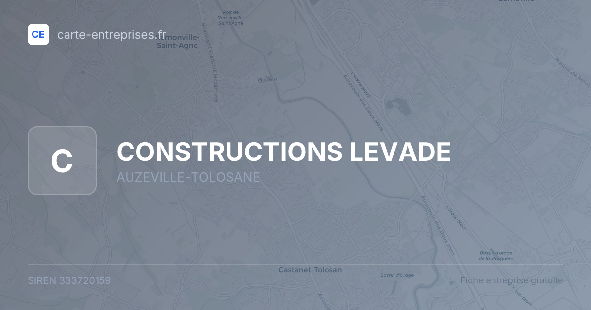 CONSTRUCTIONS LEVADE — 333720159 — fiche entreprise