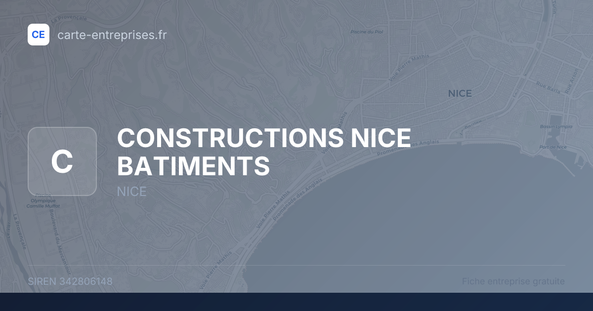CONSTRUCTIONS NICE BATIMENTS — 342806148 — fiche entreprise