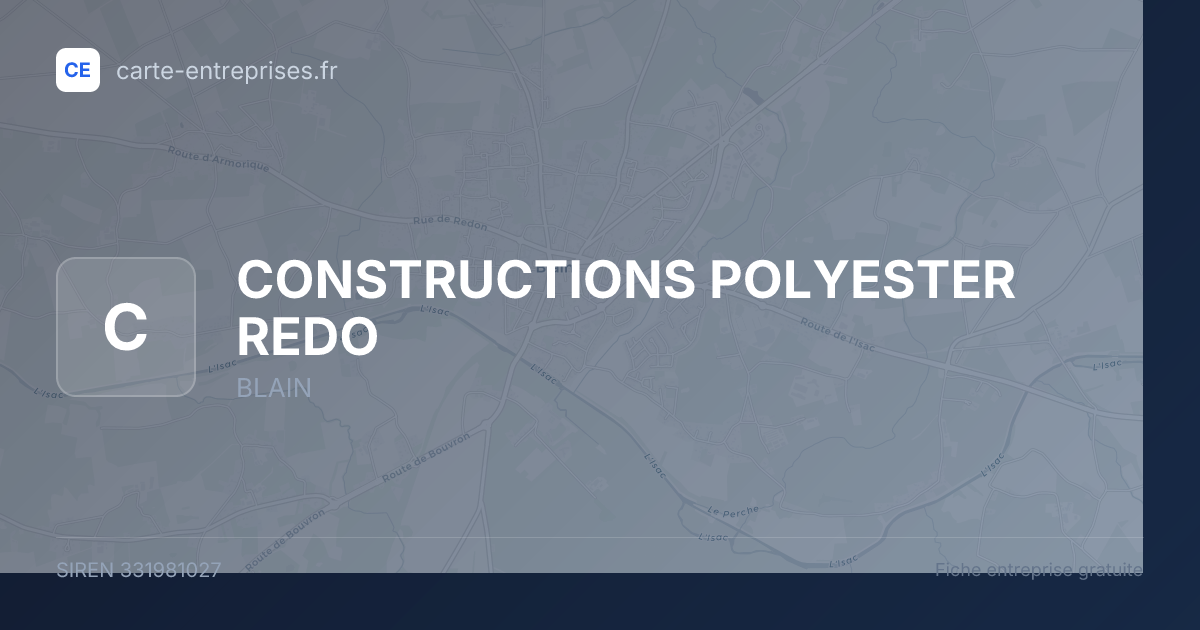 CONSTRUCTIONS POLYESTER REDO — 331981027 — fiche entreprise