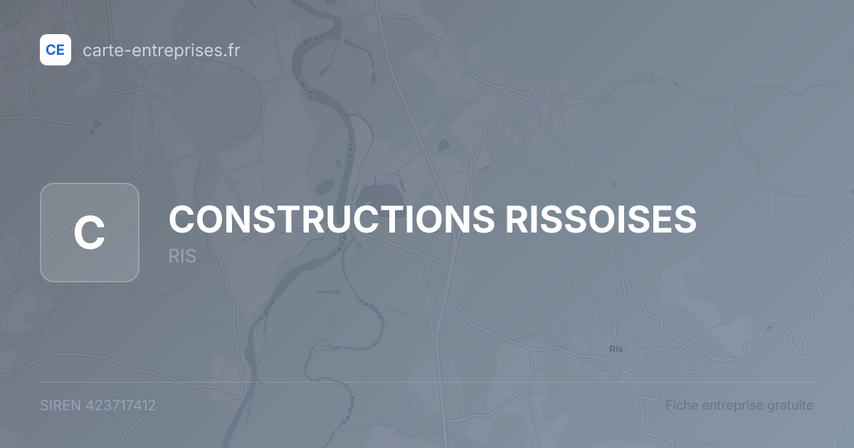 CONSTRUCTIONS RISSOISES — 423717412 — fiche entreprise