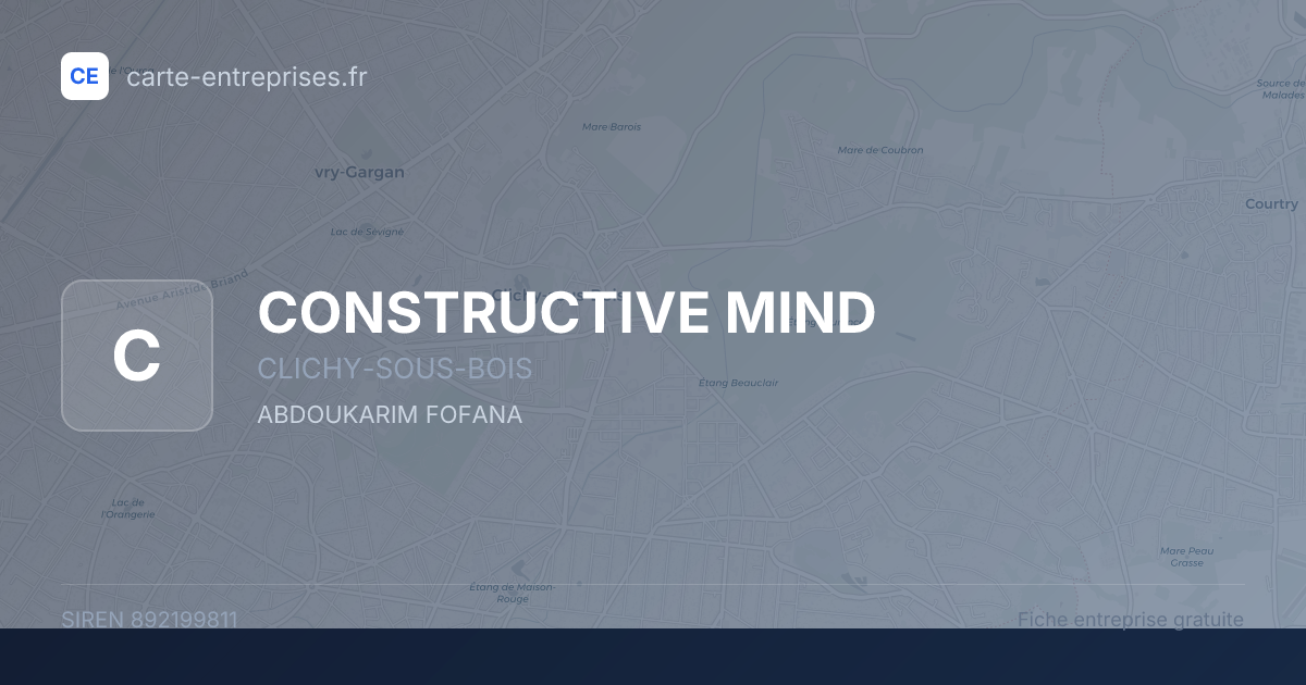 CONSTRUCTIVE MIND — 892199811 — fiche entreprise