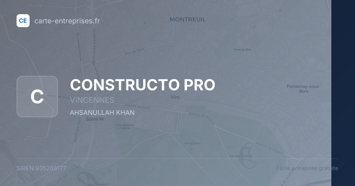 CONSTRUCTO PRO — 935268177 — fiche entreprise
