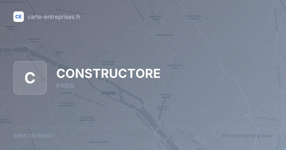 CONSTRUCTORE — 342466612 — fiche entreprise