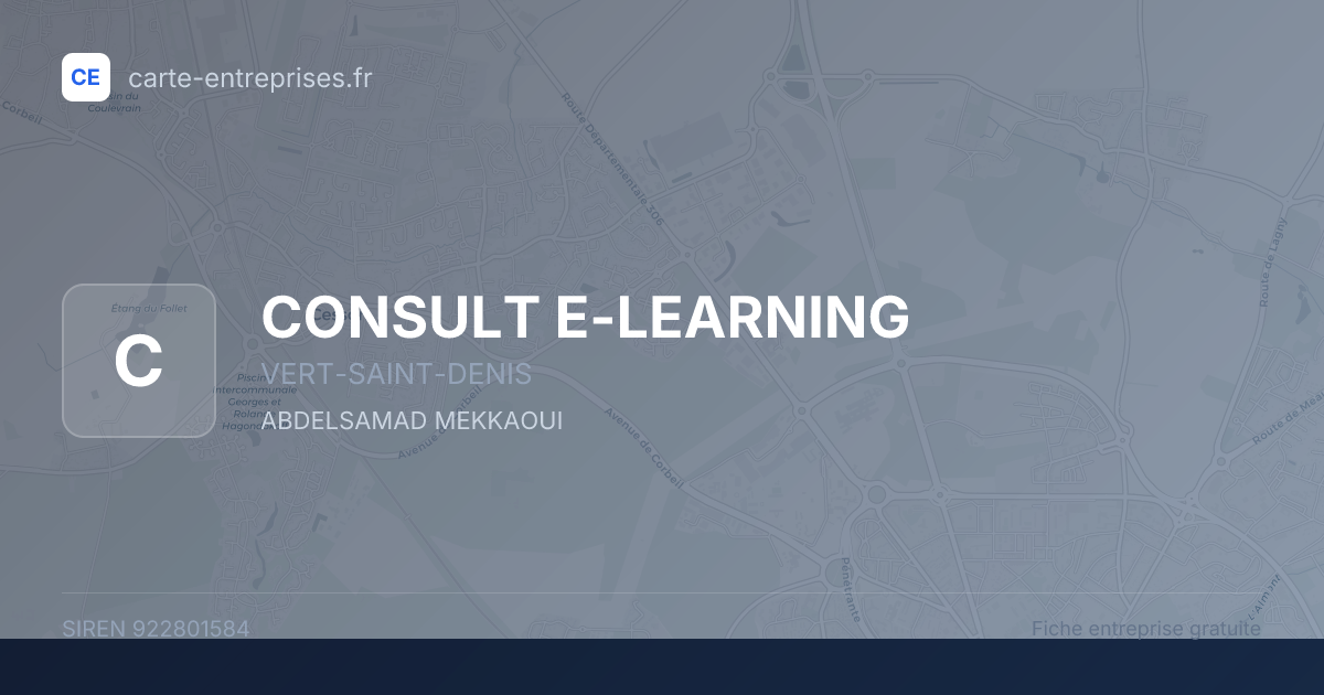 CONSULT E-LEARNING — 922801584 — fiche entreprise