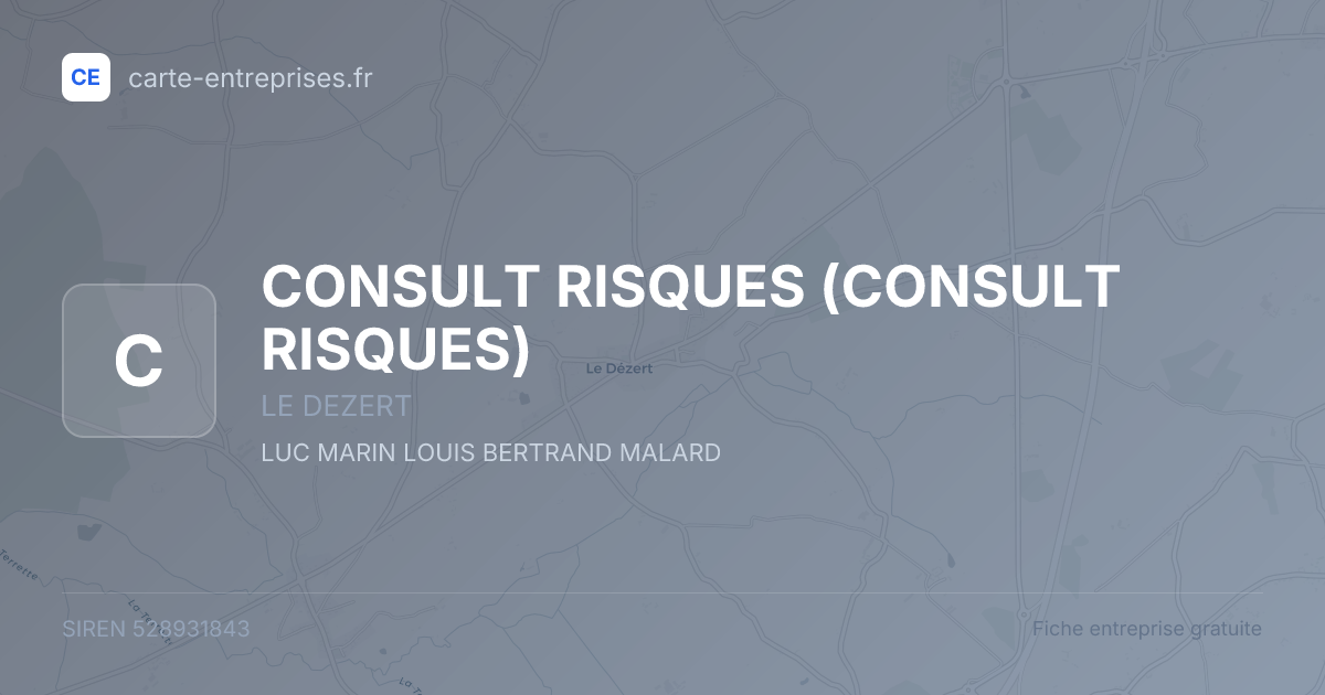 CONSULT RISQUES — 528931843 — fiche entreprise