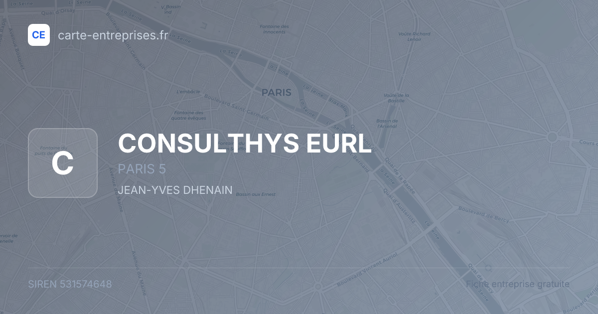 CONSULTHYS EURL — 531574648 — fiche entreprise