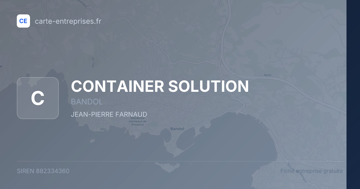 CONTAINER SOLUTION — 882334360 — fiche entreprise