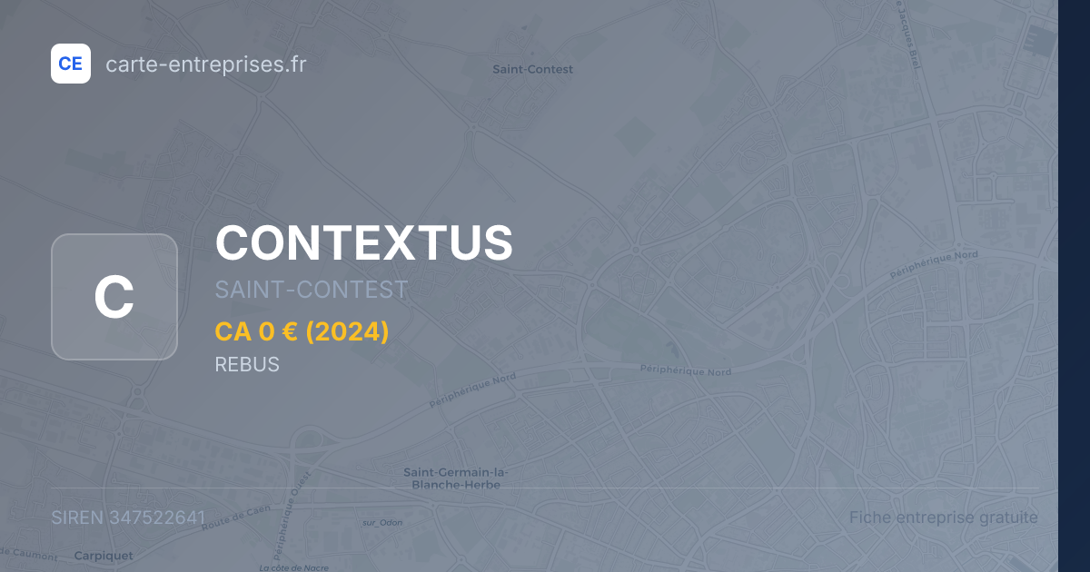 CONTEXTUS — 347522641 — fiche entreprise