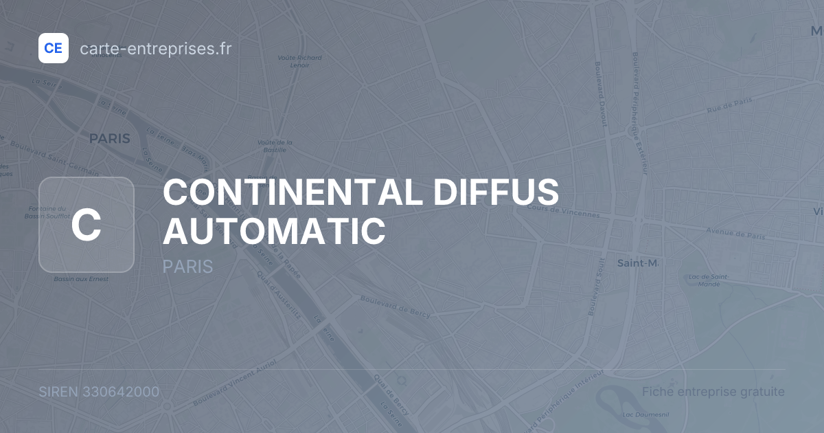 CONTINENTAL DIFFUS AUTOMATIC — 330642000 — fiche entreprise
