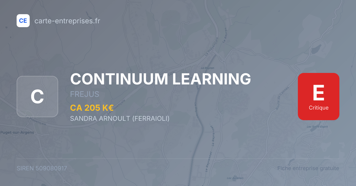 CONTINUUM LEARNING — 509080917 — fiche entreprise