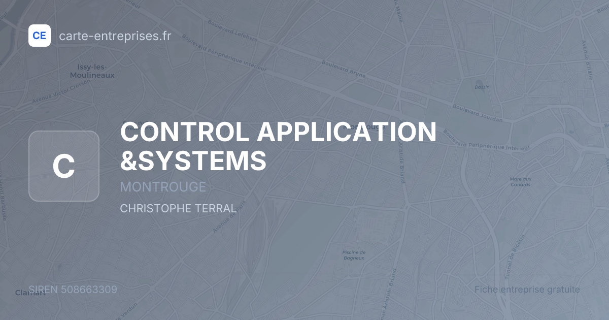 CONTROL APPLICATION &SYSTEMS — 508663309 — fiche entreprise