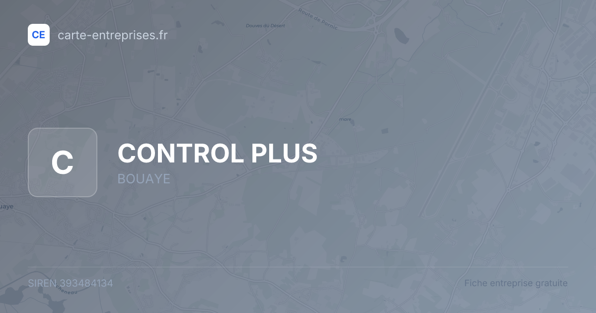 CONTROL PLUS — 393484134 — fiche entreprise