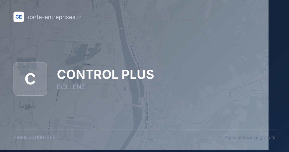CONTROL PLUS — 449907369 — fiche entreprise