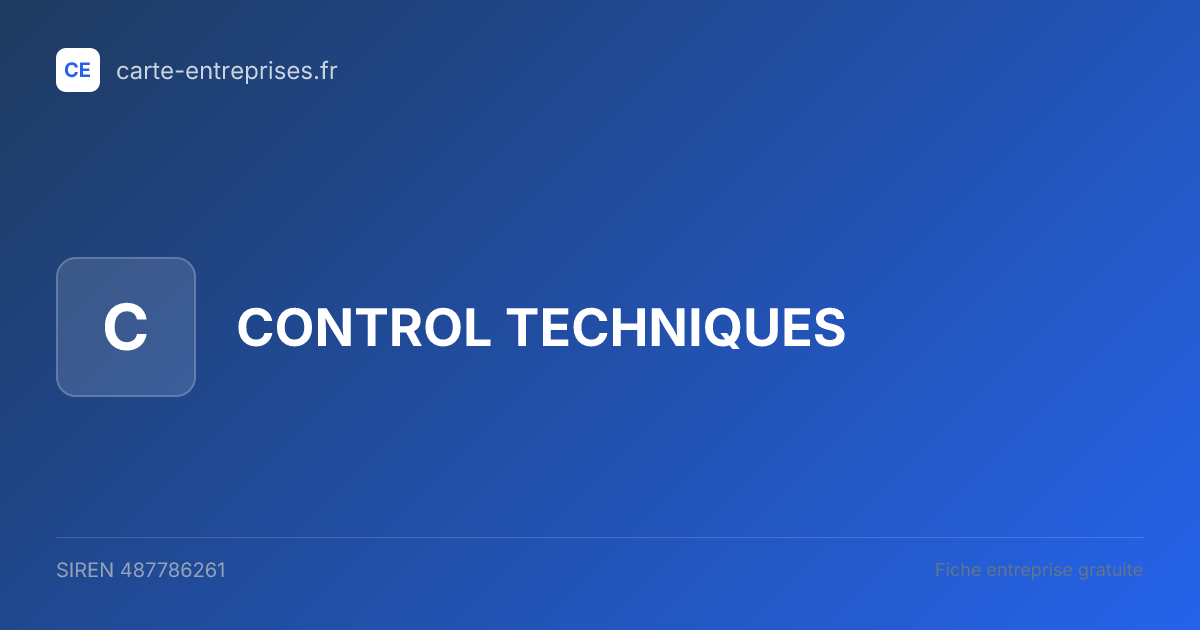 CONTROL TECHNIQUES — 487786261 — fiche entreprise